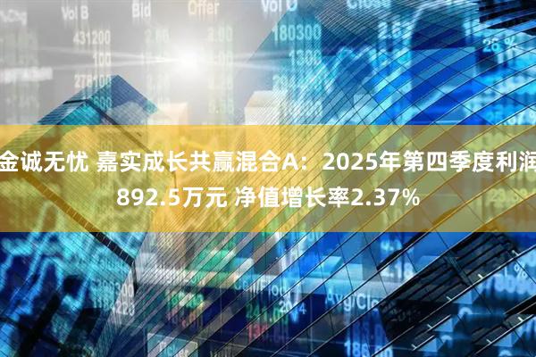金诚无忧 嘉实成长共赢混合A：2025年第四季度利润892.5万元 净值增长率2.37%